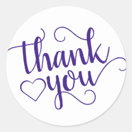 Adesivo Redondo Script Purple Simples | Paixão de Grama Obrigado