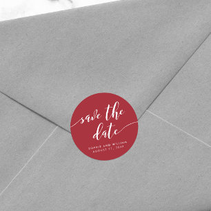 Adesivo Redondo Script Relax Save the Date Cor Editável