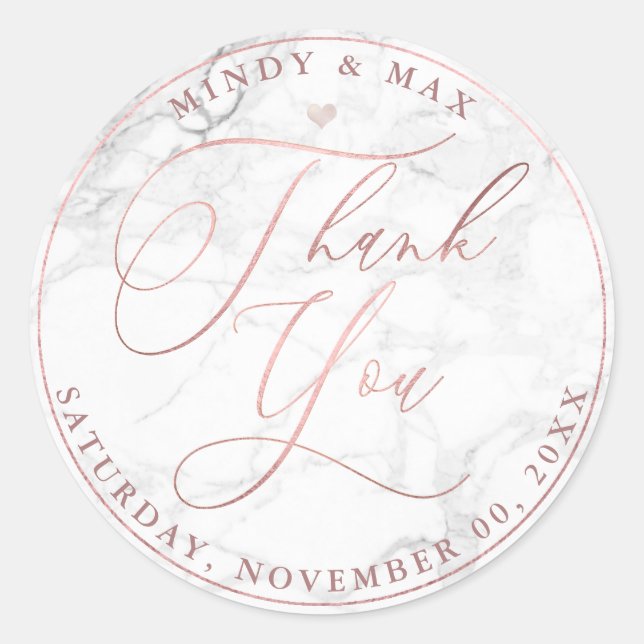 Adesivo Redondo SCRIPT ROMÂNTICO DOURADO do ROSA PixDezines OBRIGA (Frente)