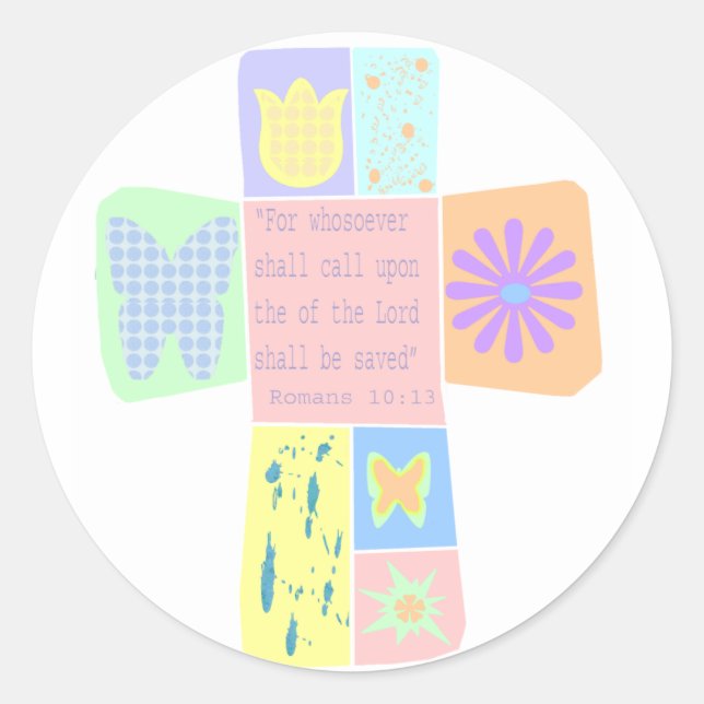 Adesivo Redondo Scripting Cross stickers (Frente)