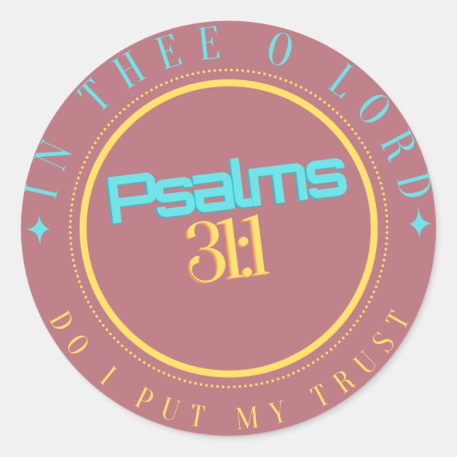 Adesivo Redondo SCRIPTURE DE bíblia "NO SENHOR" (Frente)