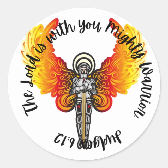 Adesivo Redondo Scripture Sticker (juízes 6:12) (Frente)