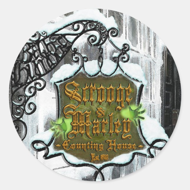 Adesivo Redondo Scrooge&MarleySignScene (Frente)