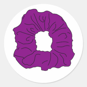 Adesivo Redondo scrunchie roxo