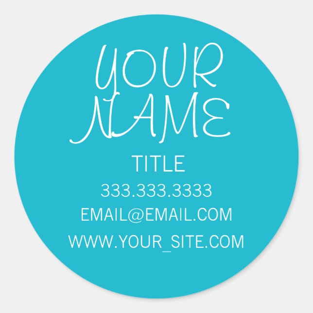 Adesivo Redondo Scuba Blue Freehand Simples (Frente)