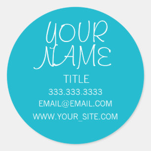 Adesivo Redondo Scuba Blue Freehand Simples