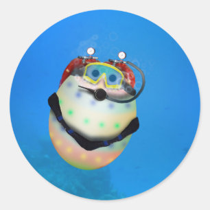Adesivo Redondo Scuba Merging Easter Egg