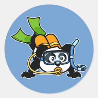 Adesivo Redondo Scuba Panda