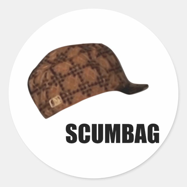 Adesivo Redondo Scumbag Steve Hat Meme (Frente)