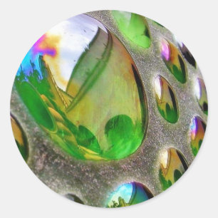 Adesivo Redondo Scupture verde espelha o vidro