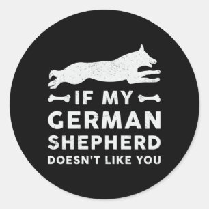 Adesivo Redondo Se Meu German shepherd Cachorro Pet Vintage Engra