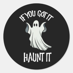 Adesivo Redondo Se Tiver, Tire-O Do Halloween, Fantasma Spo