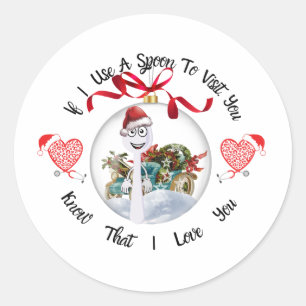 Adesivo Redondo Se Utilizar Uma Colher Para Te Visitar