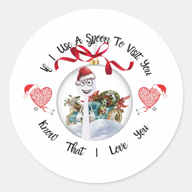 Adesivo Redondo Se Utilizar Uma Colher Para Te Visitar (Frente)