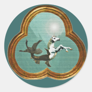 Adesivo Redondo Sea Unicorn Sticker