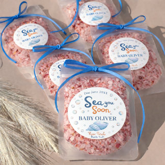 Adesivo Redondo Sea You Soon Coastal Bath Salt Gift Round Sticker