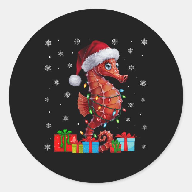 Adesivo Redondo Seacavalo Ugly Xmas Lights Santa Hat Seacavalo Chr (Frente)