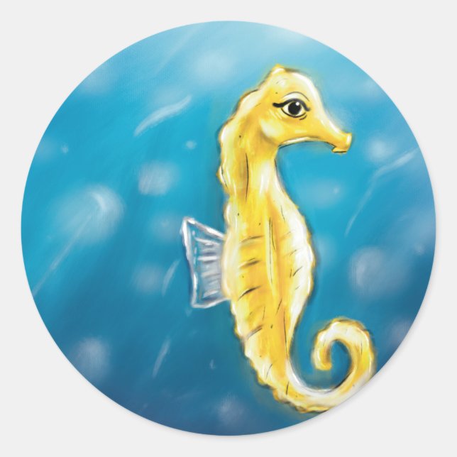 Adesivo Redondo Seahorse Stickers (Frente)