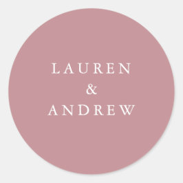 Adesivo Redondo Seais de Envelope de Casamento Moderno Dusty Rosa