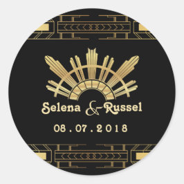 Adesivo Redondo Seal de Casamento Deco de Beleza Clássica