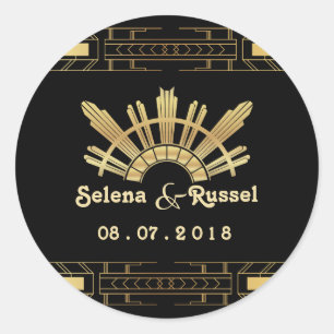 Adesivo Redondo Seal de Casamento Deco de Beleza Clássica