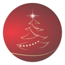Seal de Natal Vermelho e Dourado