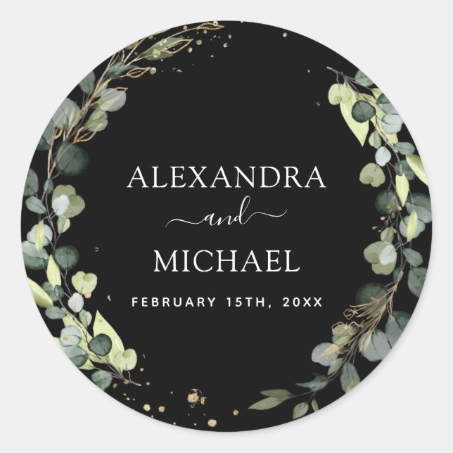 Adesivo Redondo Seal Eucalyptus Black Greenerent (Frente)