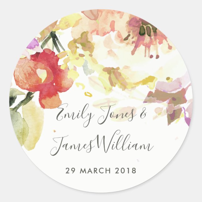 ADESIVO REDONDO SEAL FLORAL DE ENVELOPE FLORAL DE PINTA-PINTA (Frente)