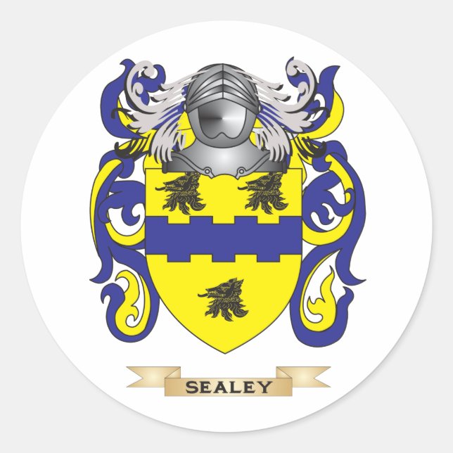 Adesivo Redondo Sealey Casaco de Armas (Crest Familiar) (Frente)