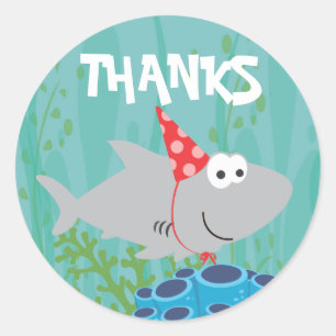 Adesivo Redondo Sealife Aquarium Birthday Sticker