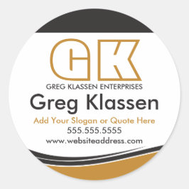 Adesivo Redondo Seals profissionais de negócios em Dourado e marro