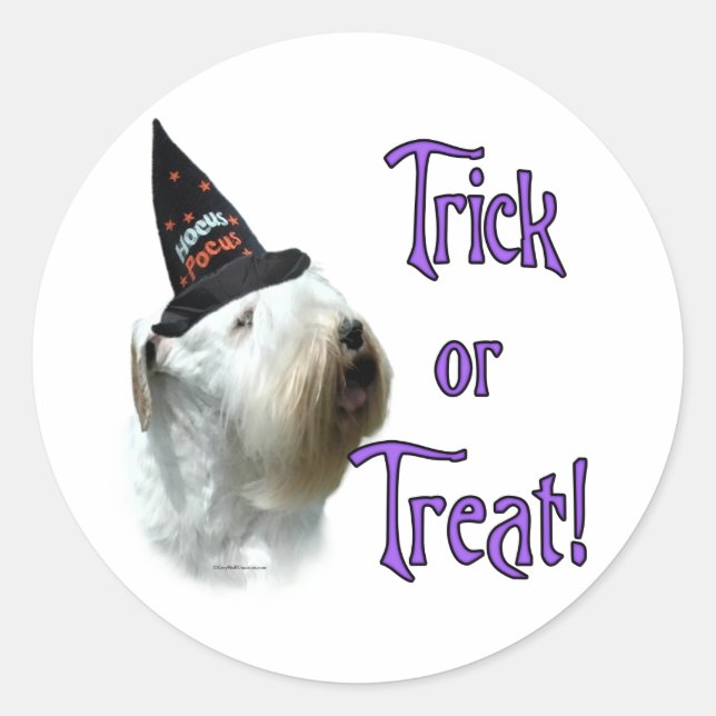 Adesivo Redondo Sealyham Terrier Trick (Frente)