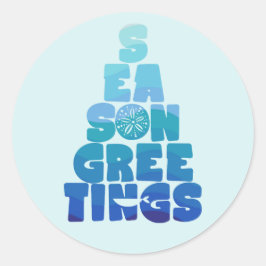 Adesivo Redondo Seas De Praia E Saudações