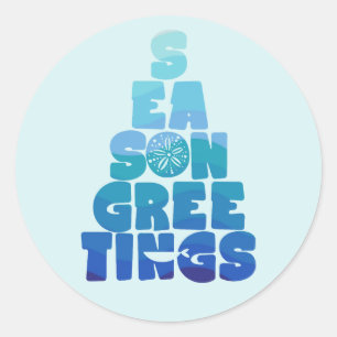 Adesivo Redondo Seas De Praia E Saudações