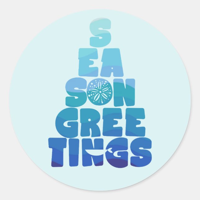 Adesivo Redondo Seas De Praia E Saudações (Frente)