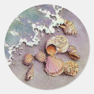 Adesivo Redondo SEASHELLS pelo MAR por SHARON SHARPE