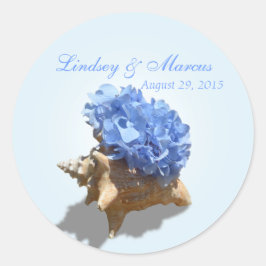 Adesivo Redondo Seashore Hydrangea Blue