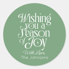 Adesivo Redondo Season of Joy Holiday Sticker Personalized