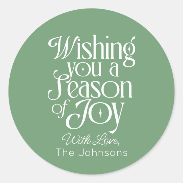 Adesivo Redondo Season of Joy Holiday Sticker Personalized (Frente)