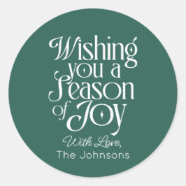 Adesivo Redondo Season of Joy Holiday Sticker Personalized
