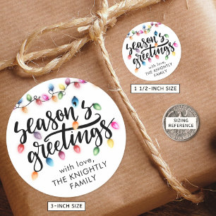 Adesivo Redondo Seasons saúda as luzes de Natal do nome