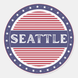 Adesivo Redondo Seattle City Pride Emblem – American Identity