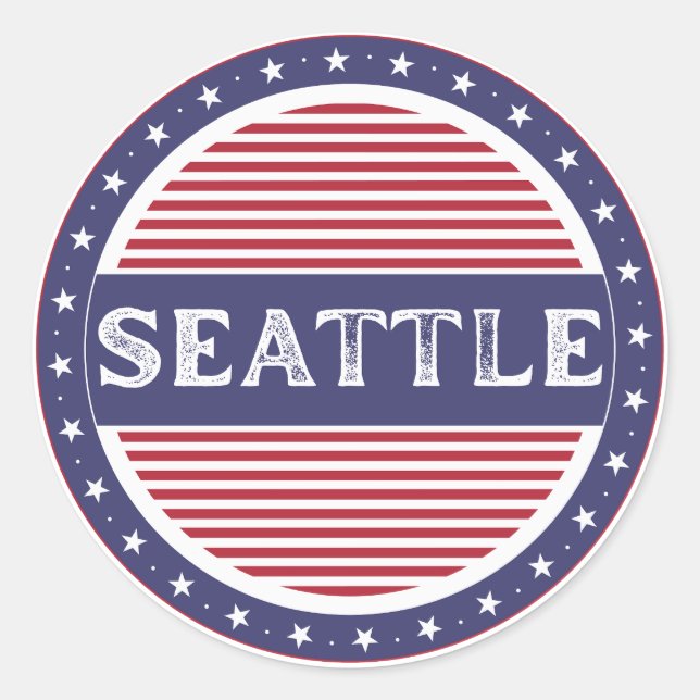 Adesivo Redondo Seattle City Pride Emblem – American Identity (Frente)
