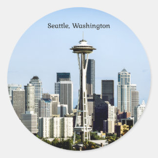 Adesivo Redondo Seattle, Linha do horizonte de Washington