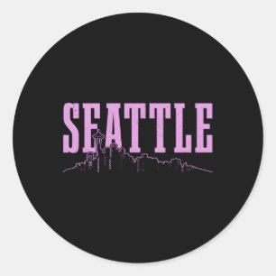 Adesivo Redondo Seattle Skyline Washington Seattle
