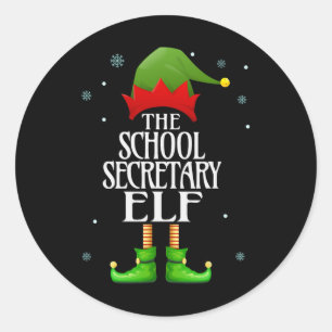 Adesivo Redondo Secretário da Escola Elf Xmas Funny Family Matando