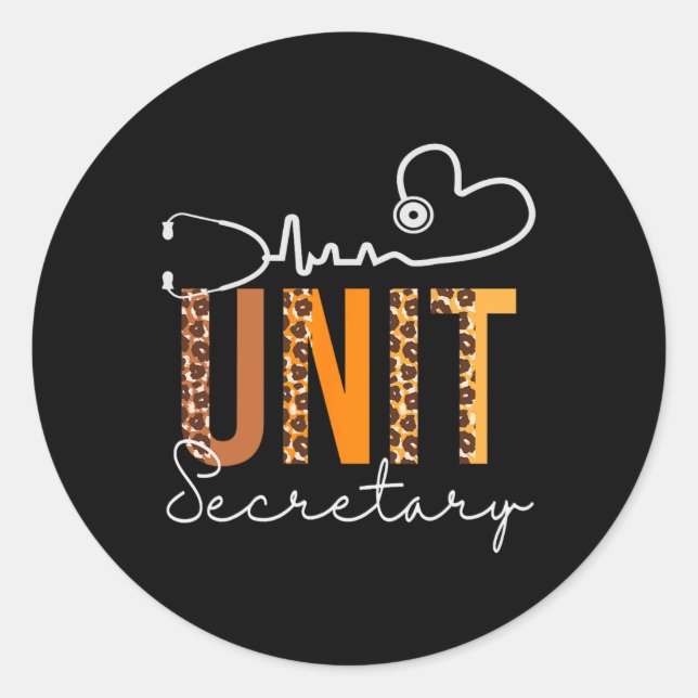 Adesivo Redondo Secretário de Unidade Leopard Heartbeat Apreciação (Frente)