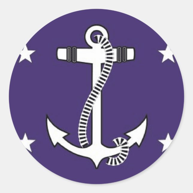 Adesivo Redondo Secretário do Marinho dos Estados Unidos (Frente)