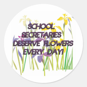 ADESIVO REDONDO SECRETÁRIOS MERECIMENTO FLOR DA ESCOLA