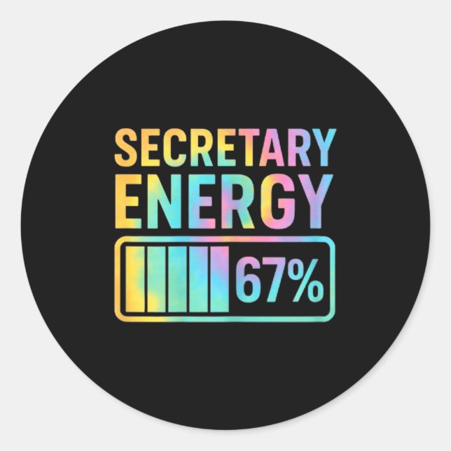 Adesivo Redondo Secretary Energy 67 Percent Secretary Retro Vibes  (Frente)